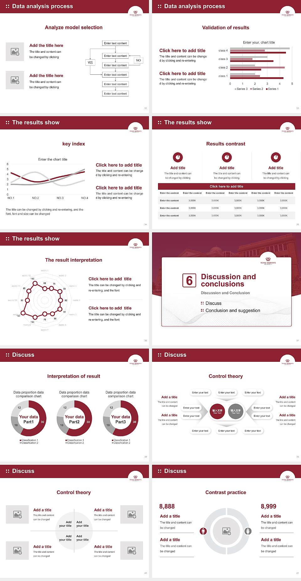 Texas Woman’S University Graduation Thesis Defense PPT Template4:3 ratio PPT effect preview image5