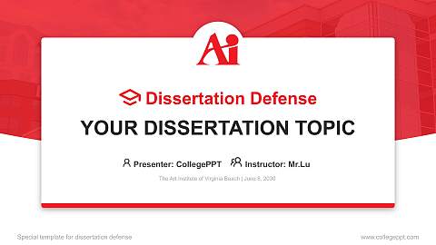 The Art Institute of Virginia Beach Graduation Thesis Defense PPT Template
