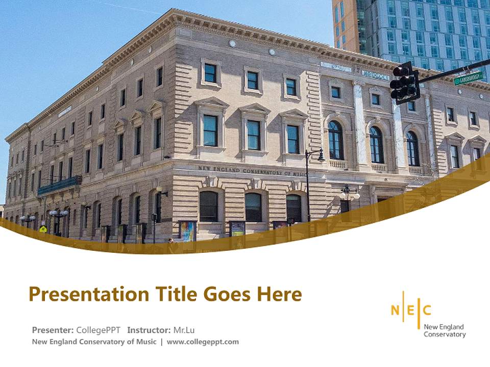 New England Conservatory of Music Course/Courseware Creation PPT Template4:3 ratio PPT effect preview image5