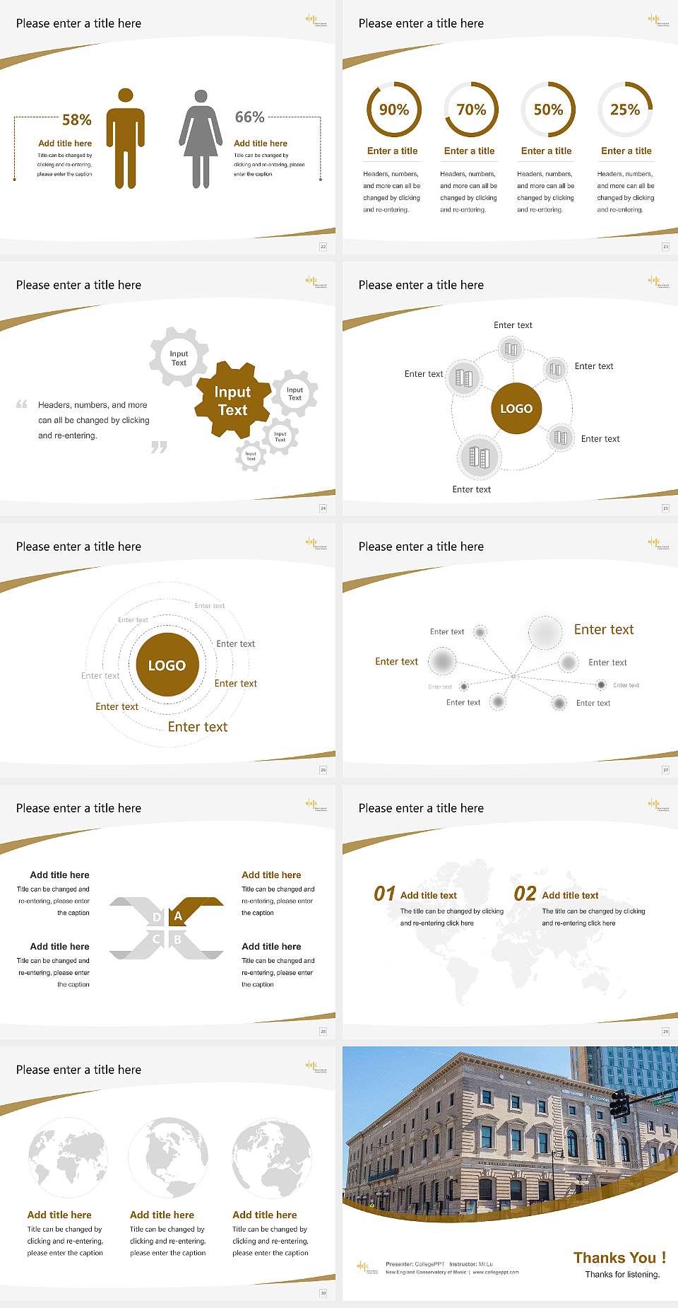 New England Conservatory of Music Course/Courseware Creation PPT Template4:3 ratio PPT effect preview image4