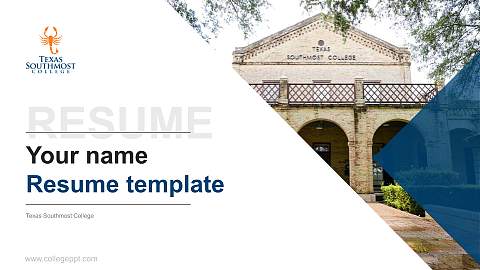 Texas Southmost College Resume PPT Template