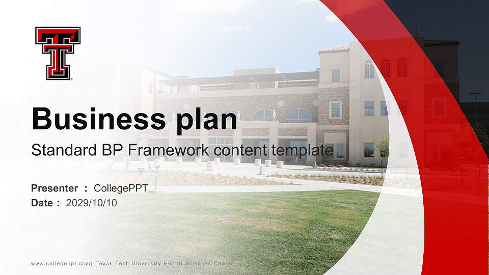Texas Tech University Health Sciences Center Competition/Entrepreneurship Contest PPT Template16:9 ratio PPT effect preview image