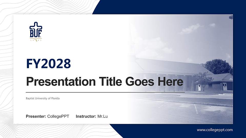 Baptist University of Florida Academic Presentation/Research Findings Report PPT Template16:9 ratio PPT effect preview image
