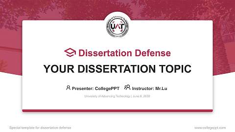 University of Advancing Technology Graduation Thesis Defense PPT Template