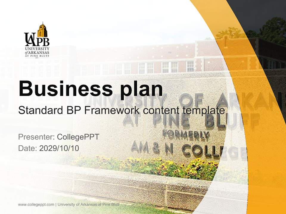 University of Arkansas at Pine Bluff Competition/Entrepreneurship Contest PPT Template4:3 ratio PPT effect preview image9