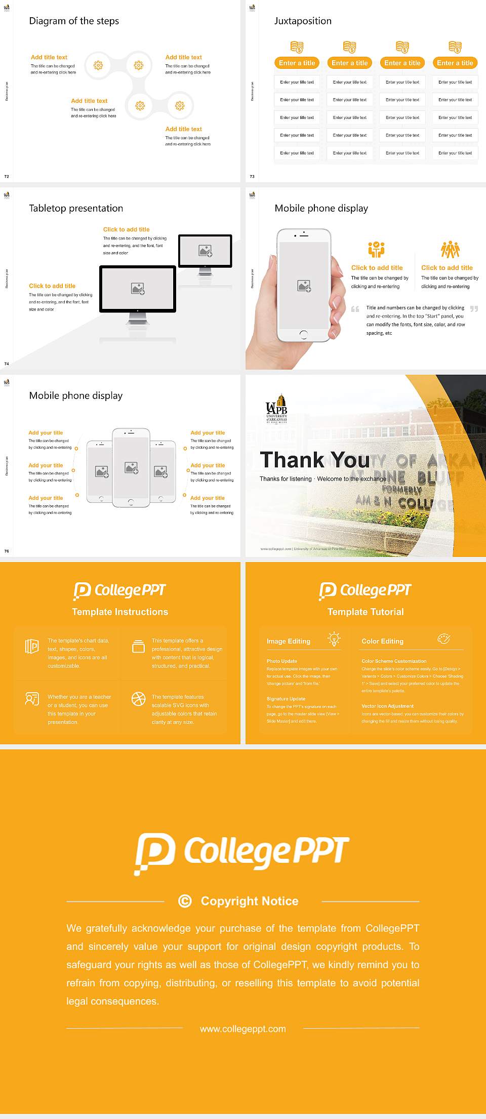University of Arkansas at Pine Bluff Competition/Entrepreneurship Contest PPT Template4:3 ratio PPT effect preview image9