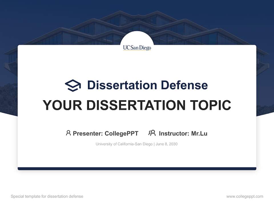 University of California-San Diego Graduation Thesis Defense PPT Template4:3 ratio PPT effect preview image7