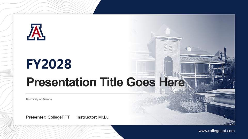 University of Arizona Academic Presentation/Research Findings Report PPT Template16:9 ratio PPT effect preview image