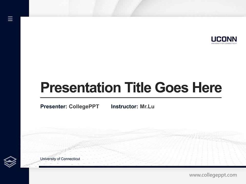 University of Connecticut Thesis Proposal/Graduation Defense PPT Template4:3 ratio PPT effect preview image5