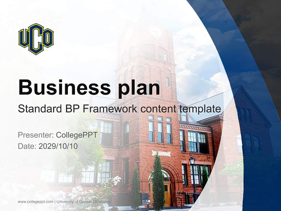 University of Central Oklahoma Competition/Entrepreneurship Contest PPT Template4:3 ratio PPT effect preview image9