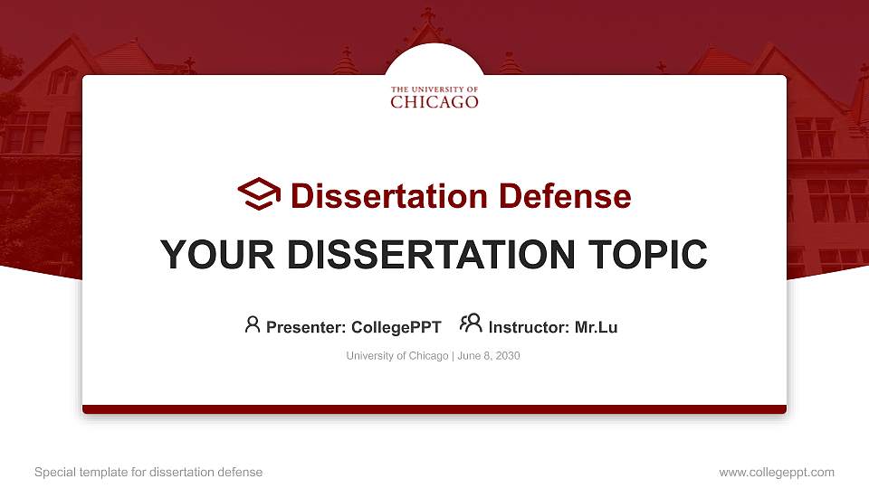 University of Chicago Graduation Thesis Defense PPT Template16:9 ratio PPT effect preview image