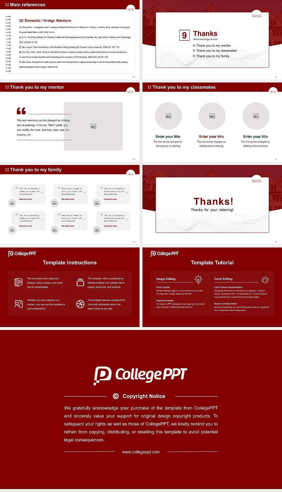 University of Chicago Graduation Thesis Defense PPT Template16:9 ratio PPT effect preview image7
