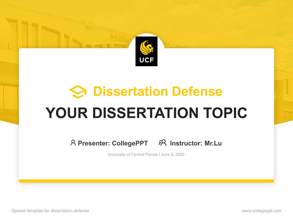 University of Central Florida Graduation Thesis Defense PPT Template4:3 ratio PPT effect preview image7