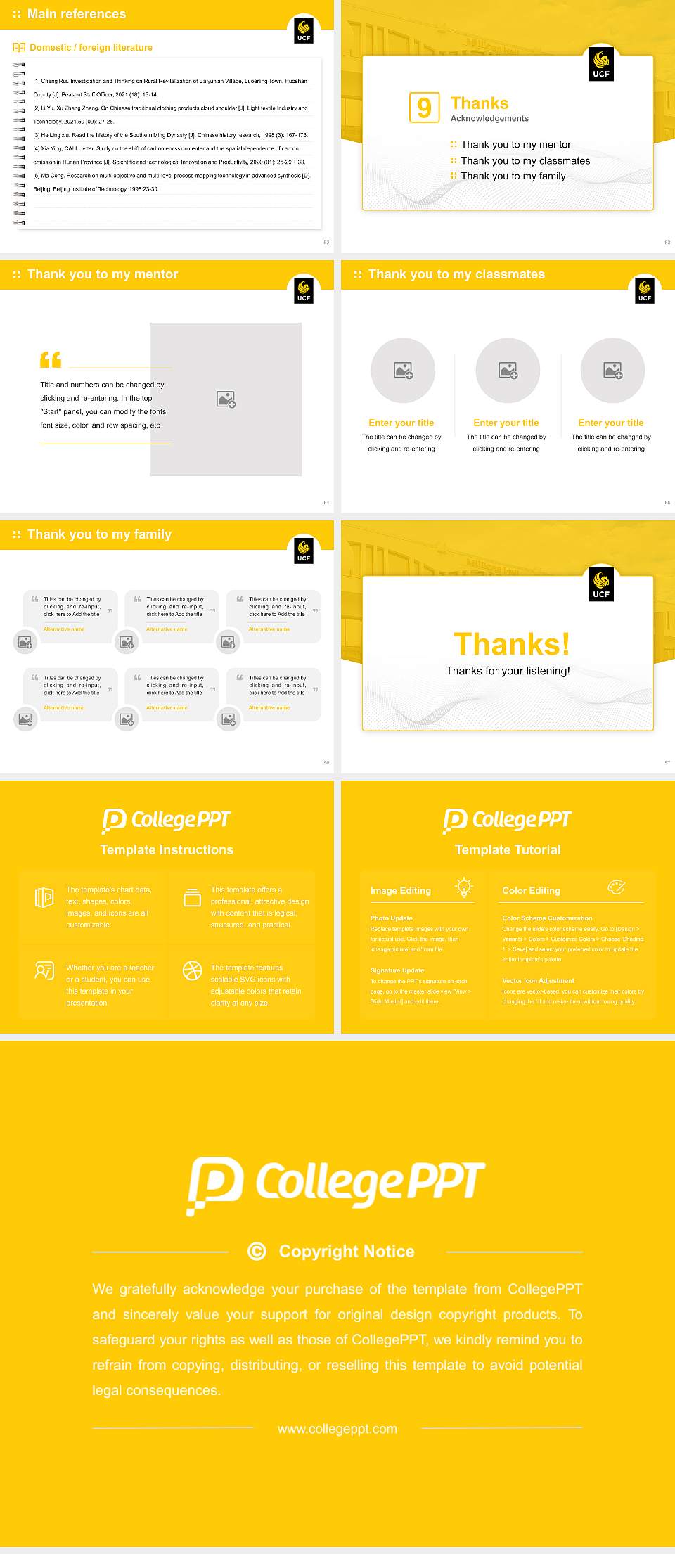 University of Central Florida Graduation Thesis Defense PPT Template4:3 ratio PPT effect preview image7