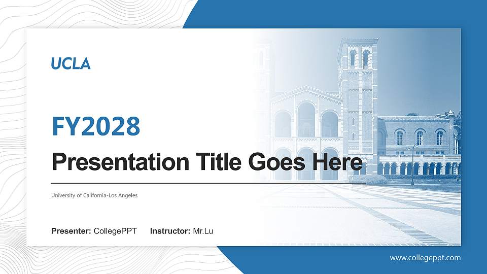 University of California-Los Angeles Academic Presentation/Research Findings Report PPT Template16:9 ratio PPT effect preview image