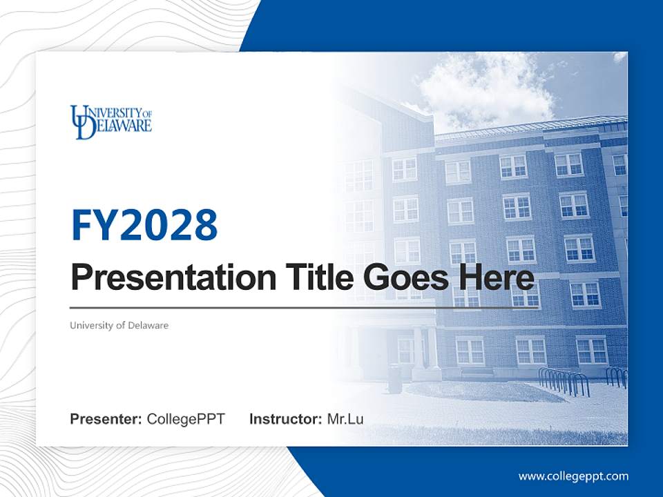 University of Delaware Academic Presentation/Research Findings Report PPT Template4:3 ratio PPT effect preview image5