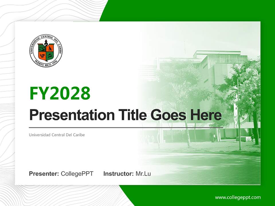 Universidad Central Del Caribe Academic Presentation/Research Findings Report PPT Template4:3 ratio PPT effect preview image5