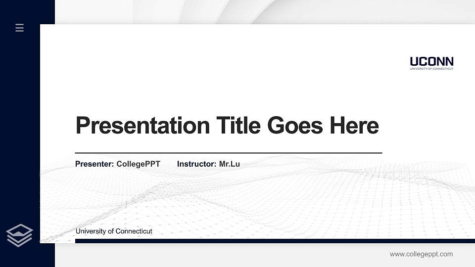 University of Connecticut Thesis Proposal/Graduation Defense PPT Template16:9 ratio PPT effect preview image