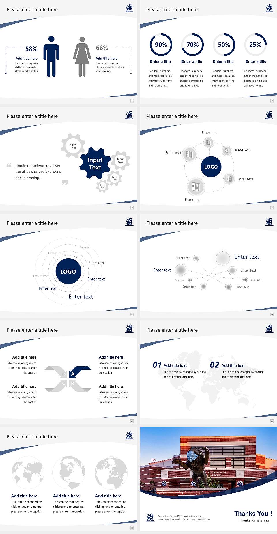 University of Arkansas-Fort Smith Course/Courseware Creation PPT Template4:3 ratio PPT effect preview image4