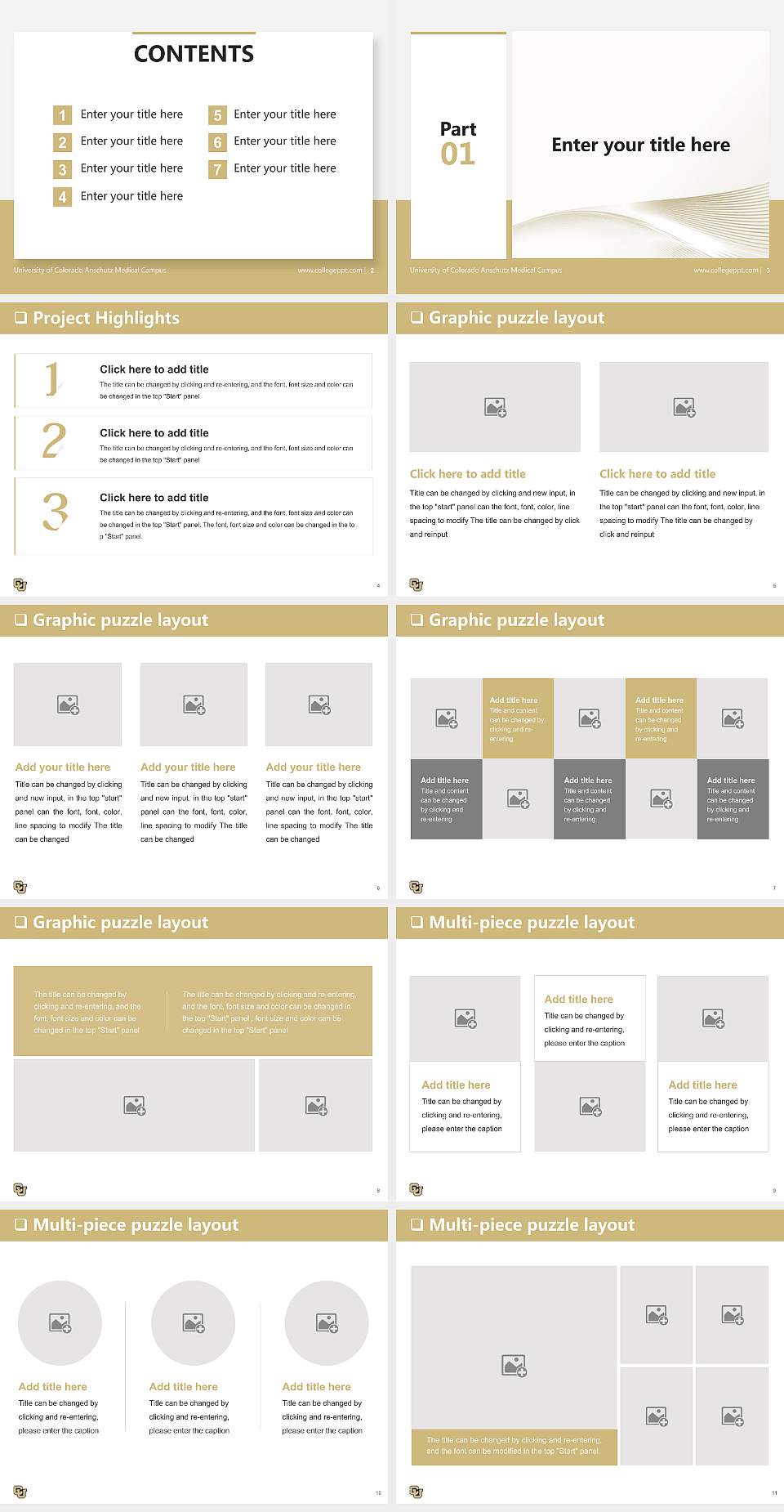 University of Colorado Anschutz Medical Campus General Purpose PPT Template4:3 ratio PPT effect preview image2