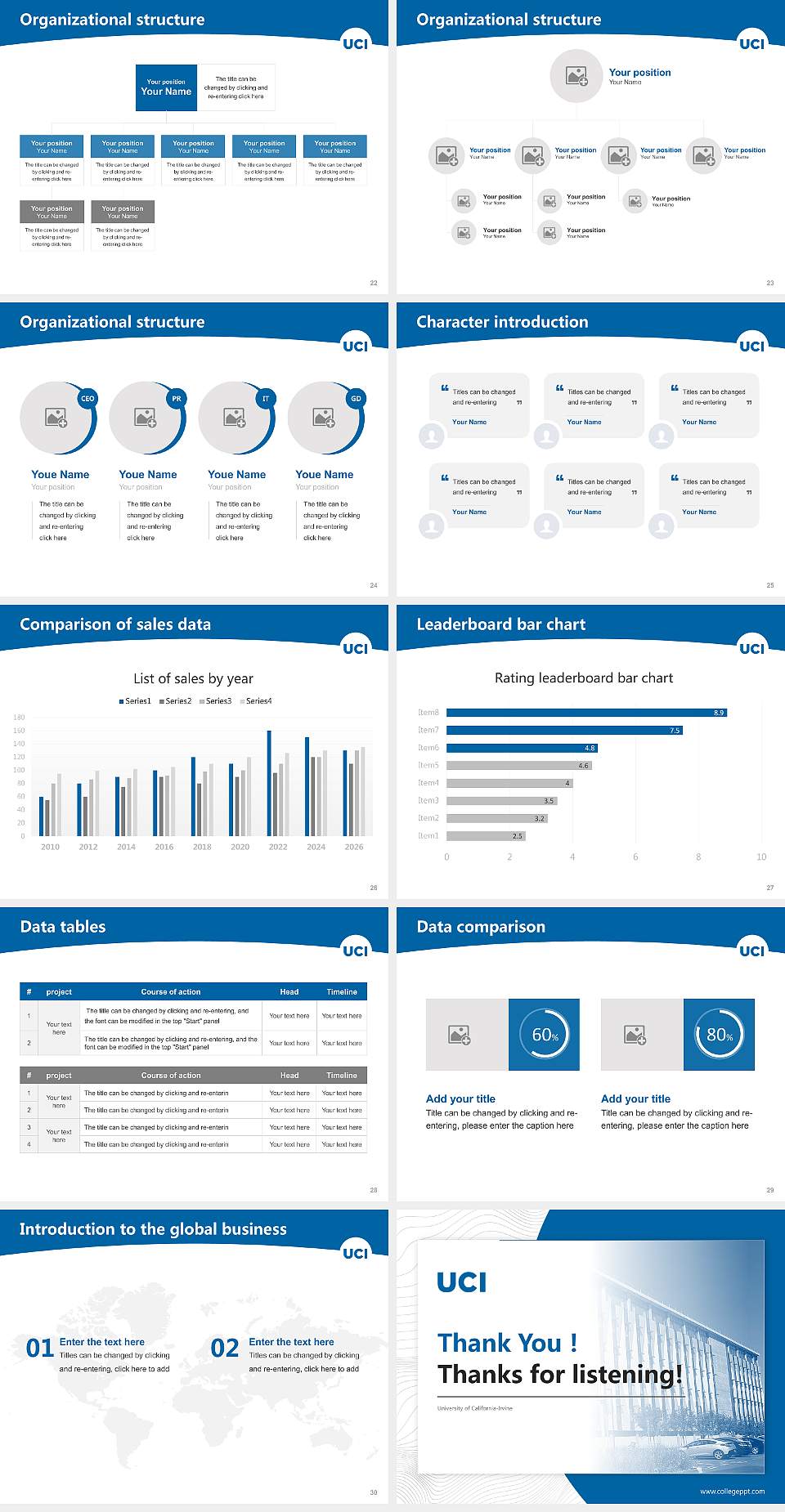 University of California-Irvine Academic Presentation/Research Findings Report PPT Template4:3 ratio PPT effect preview image4
