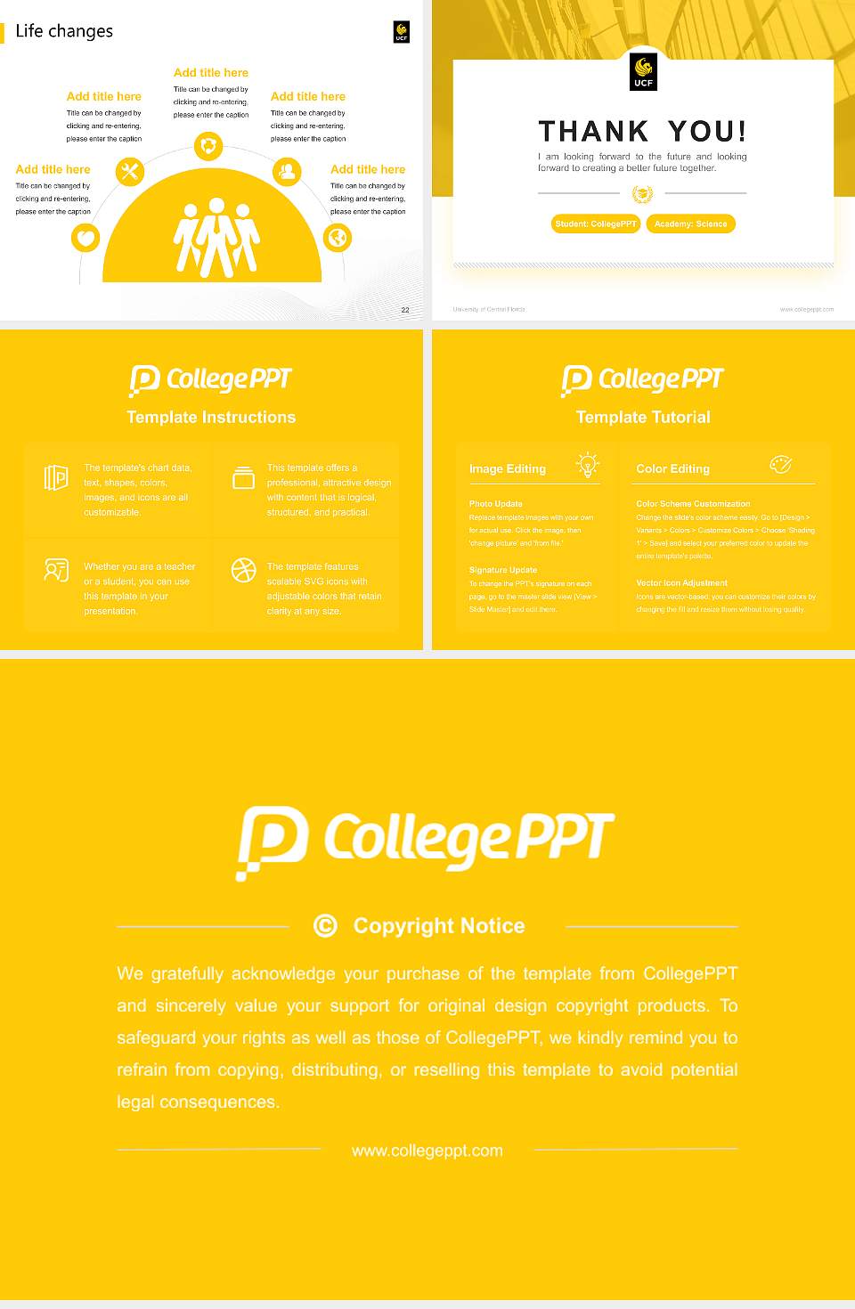 University of Central Florida National Scholarship Defense PPT Template4:3 ratio PPT effect preview image4