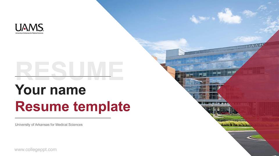 University of Arkansas for Medical Sciences Resume PPT Template16:9 ratio PPT effect preview image