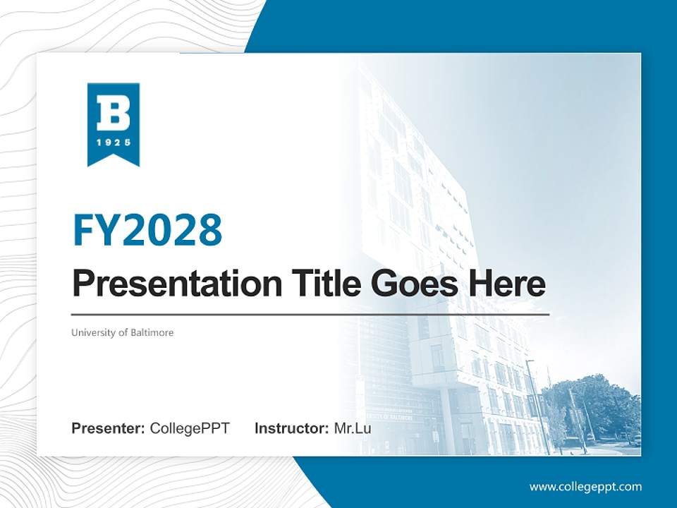 University of Baltimore Academic Presentation/Research Findings Report PPT Template4:3 ratio PPT effect preview image5