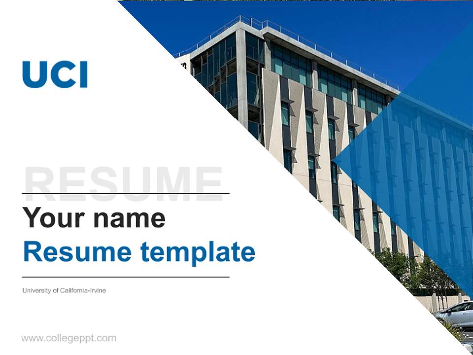 University of California-Irvine Resume PPT Template4:3 ratio PPT effect preview image5
