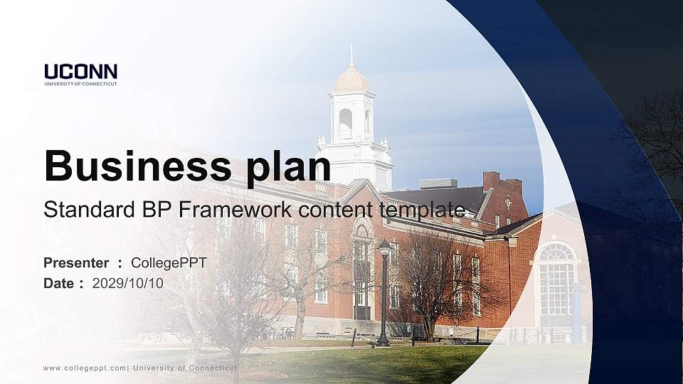 University of Connecticut Competition/Entrepreneurship Contest PPT Template16:9 ratio PPT effect preview image