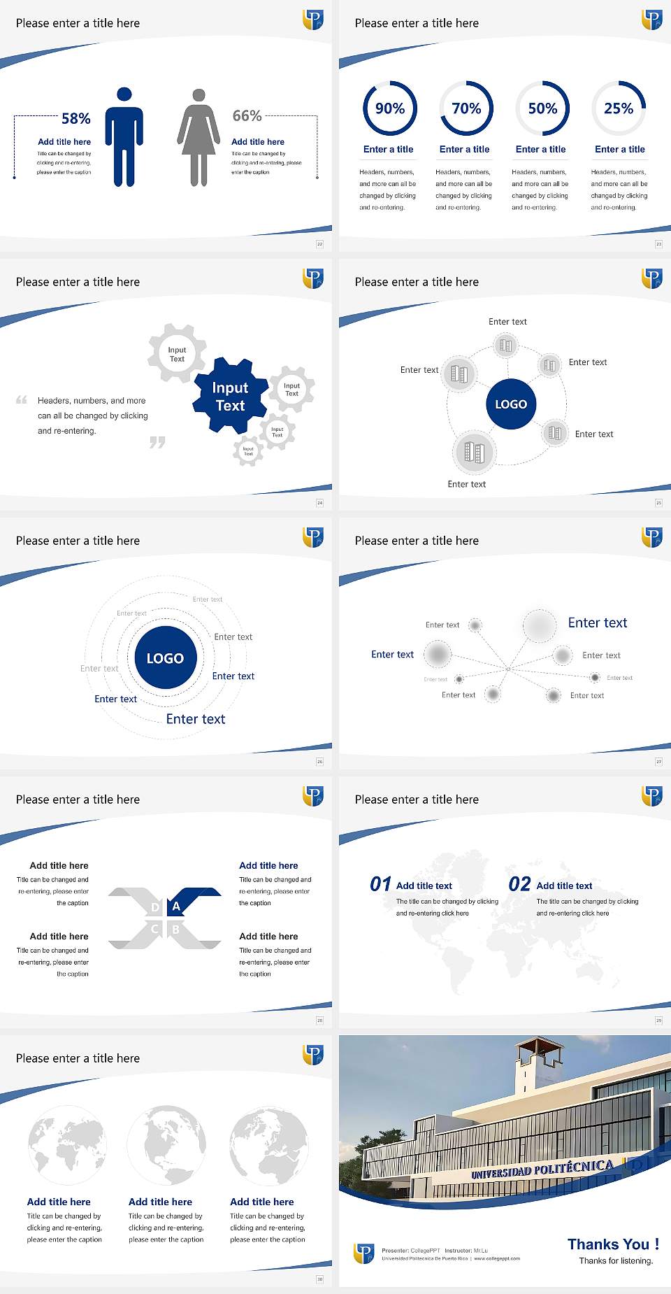 Universidad Politecnica De Puerto Rico Course/Courseware Creation PPT Template4:3 ratio PPT effect preview image4