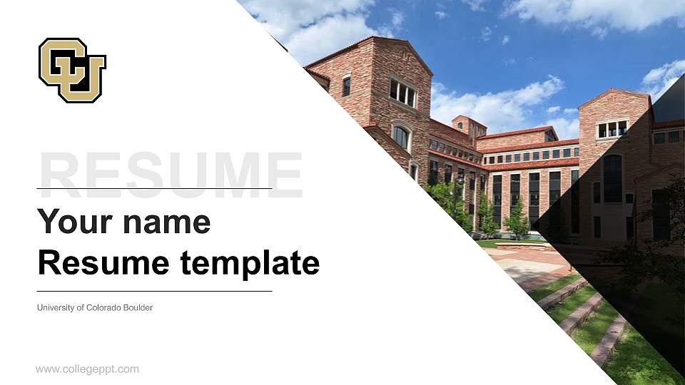 University of Colorado Boulder Resume PPT Template16:9 ratio PPT effect preview image