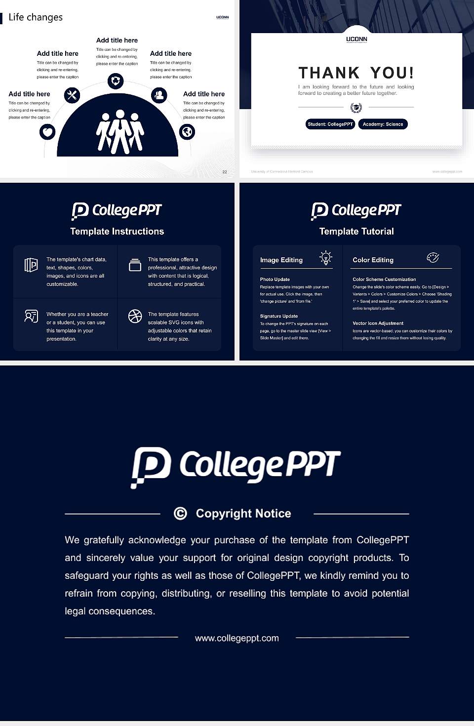 University of Connecticut-Hartford Campus National Scholarship Defense PPT Template4:3 ratio PPT effect preview image4
