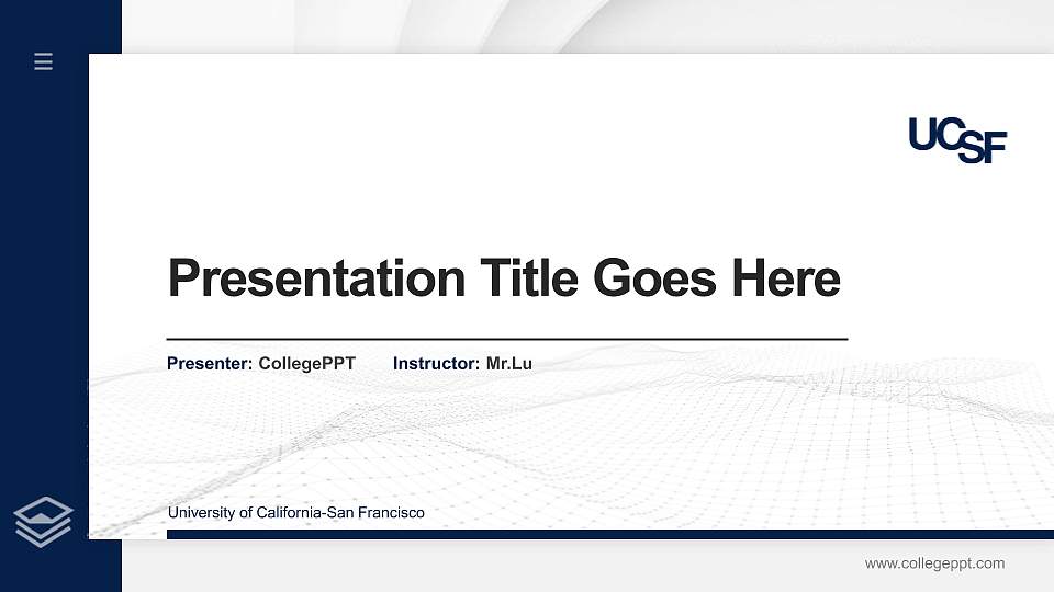 University of California-San Francisco Thesis Proposal/Graduation Defense PPT Template16:9 ratio PPT effect preview image