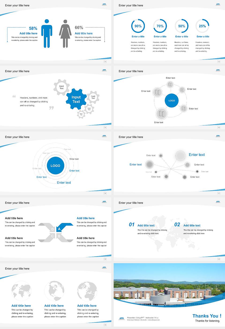 University of Alabama in Huntsville Course/Courseware Creation PPT Template16:9 ratio PPT effect preview image4