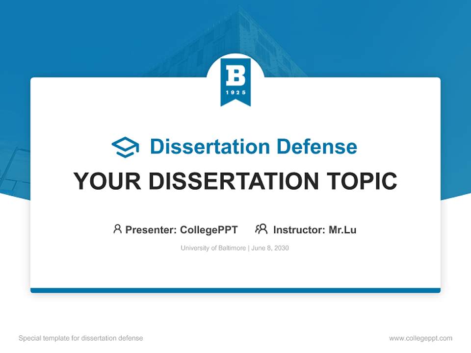 University of Baltimore Graduation Thesis Defense PPT Template4:3 ratio PPT effect preview image7