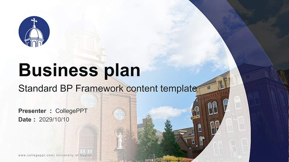University of Dayton Competition/Entrepreneurship Contest PPT Template16:9 ratio PPT effect preview image