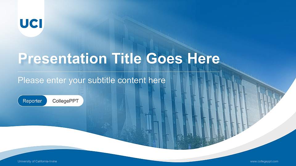 University of California-Irvine Lecture Sharing and Networking Event PPT Template16:9 ratio PPT effect preview image