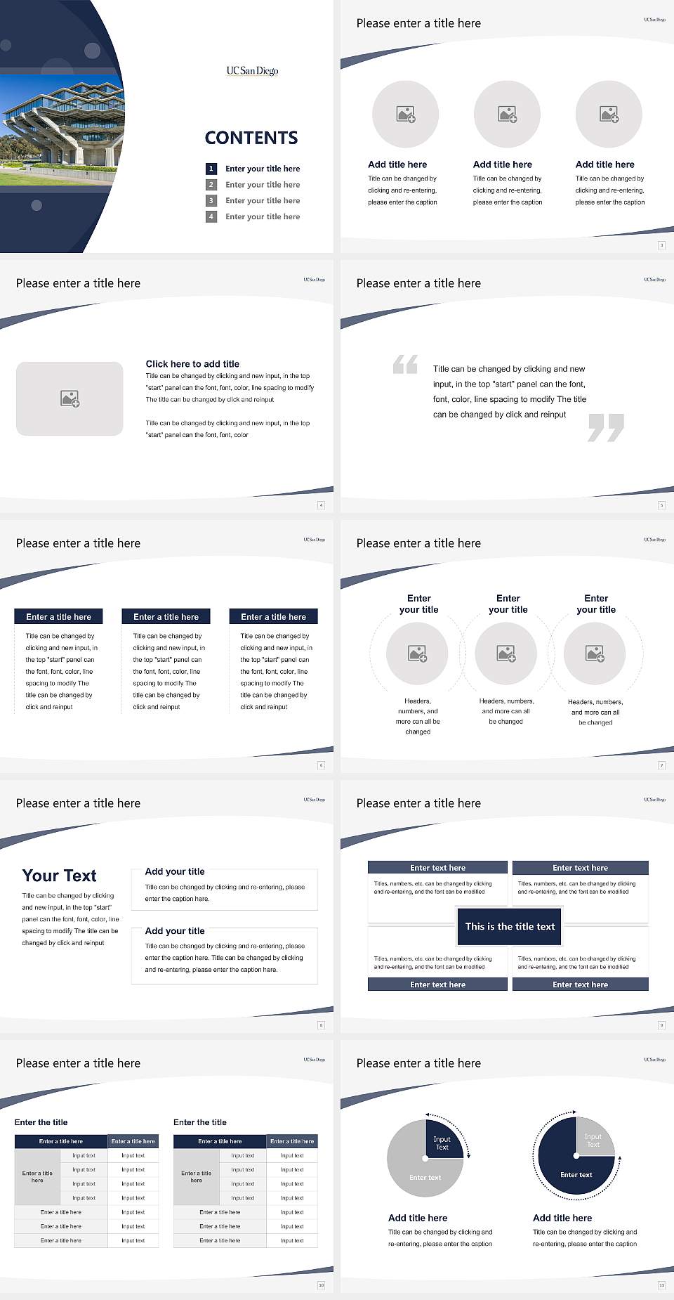 University of California-San Diego Course/Courseware Creation PPT Template4:3 ratio PPT effect preview image2