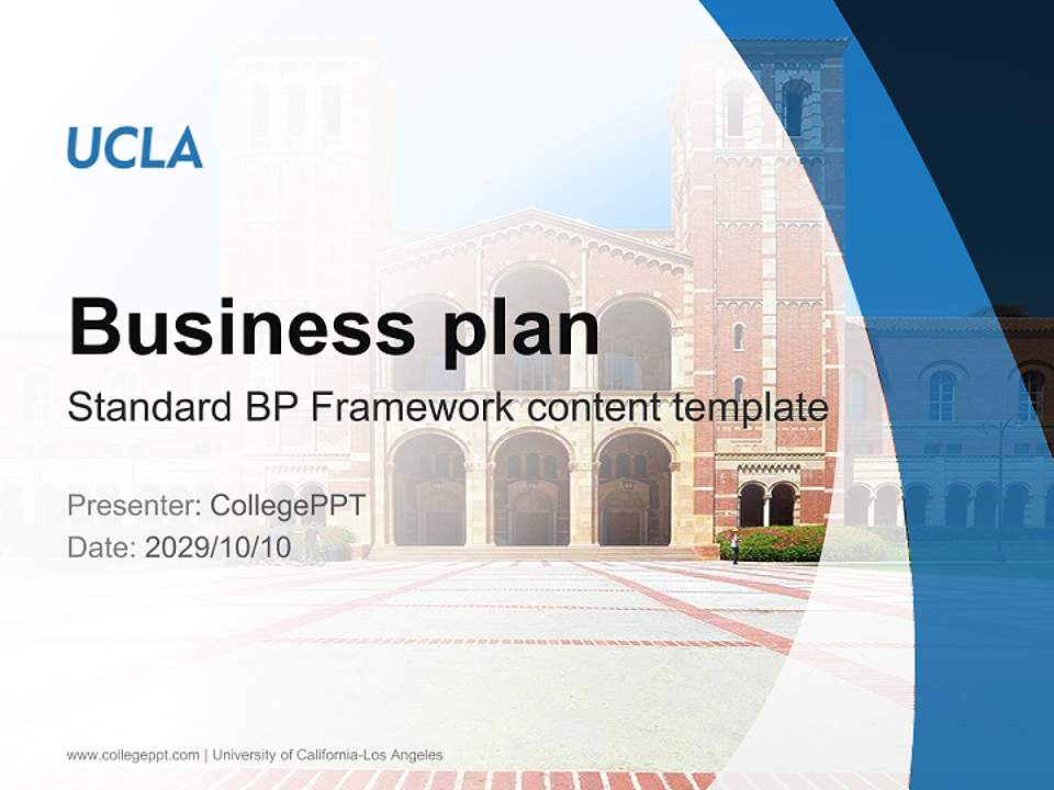 University of California-Los Angeles Competition/Entrepreneurship Contest PPT Template4:3 ratio PPT effect preview image9