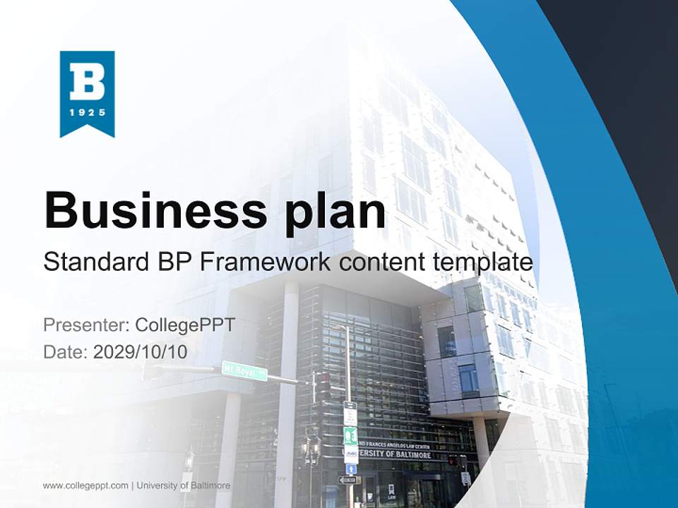 University of Baltimore Competition/Entrepreneurship Contest PPT Template4:3 ratio PPT effect preview image9