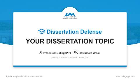 University of Alabama in Huntsville Graduation Thesis Defense PPT Template