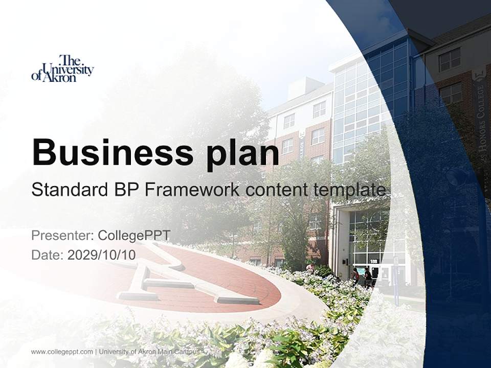 University of Akron Main Campus Competition/Entrepreneurship Contest PPT Template4:3 ratio PPT effect preview image9