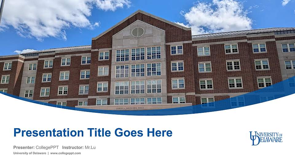 University of Delaware Course/Courseware Creation PPT Template16:9 ratio PPT effect preview image