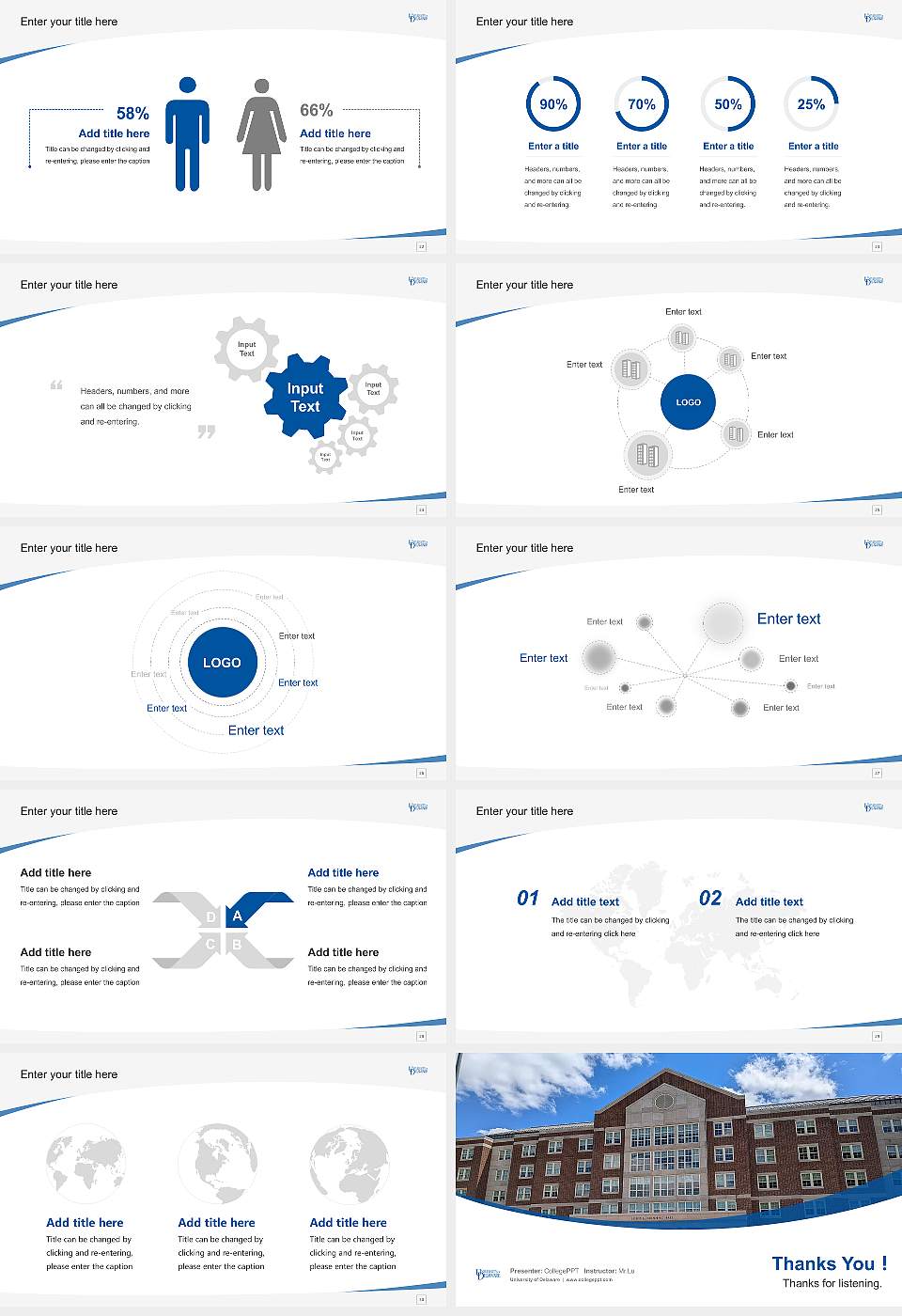 University of Delaware Course/Courseware Creation PPT Template16:9 ratio PPT effect preview image4