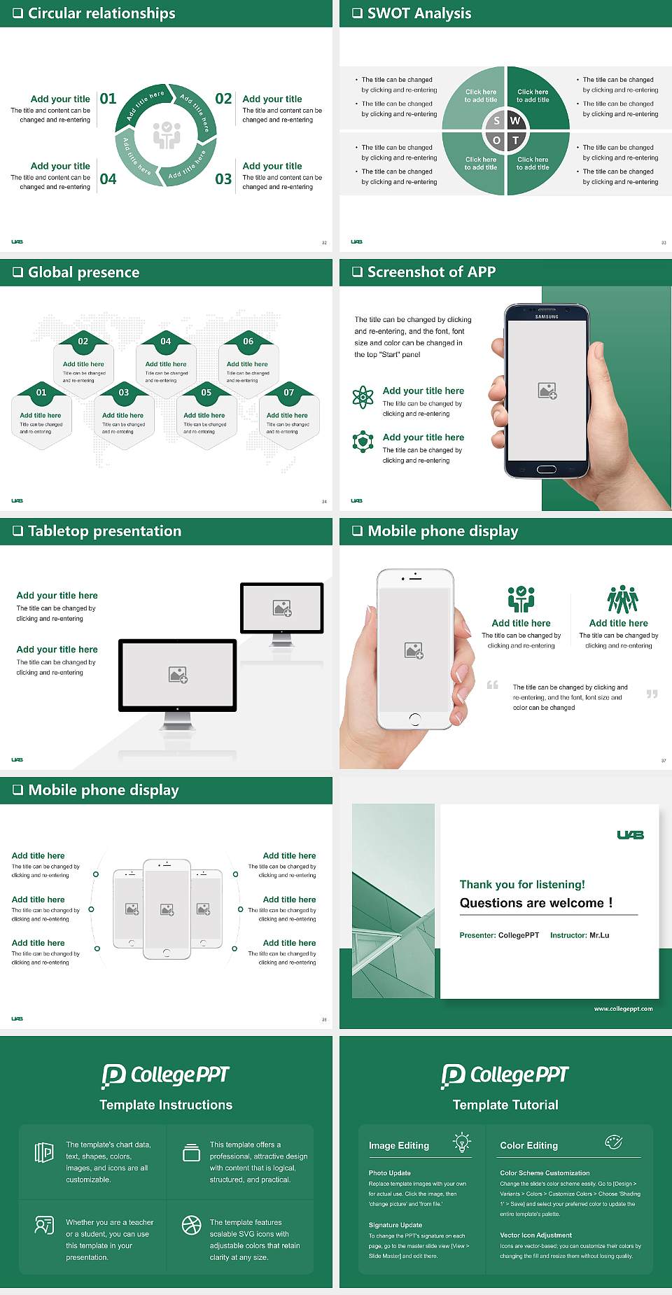 University of Alabama at Birmingham General Purpose PPT Template4:3 ratio PPT effect preview image5