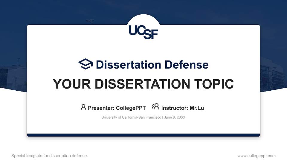 University of California-San Francisco Graduation Thesis Defense PPT Template16:9 ratio PPT effect preview image