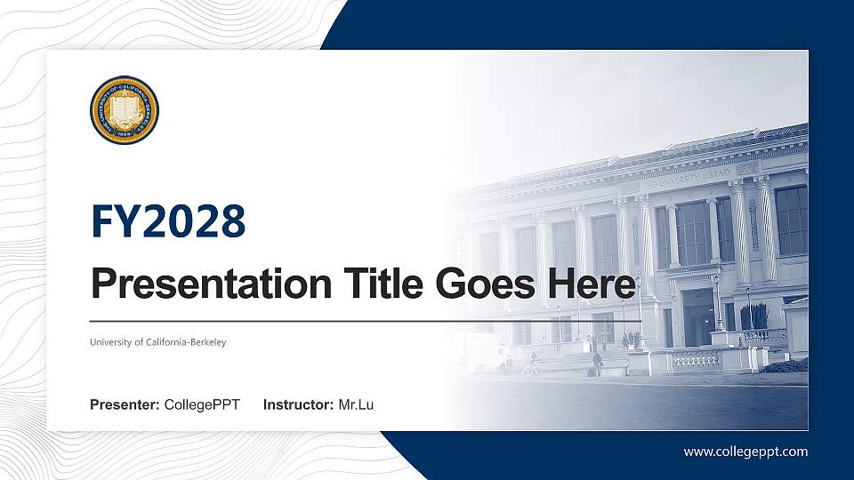 University of California-Berkeley Academic Presentation/Research Findings Report PPT Template16:9 ratio PPT effect preview image