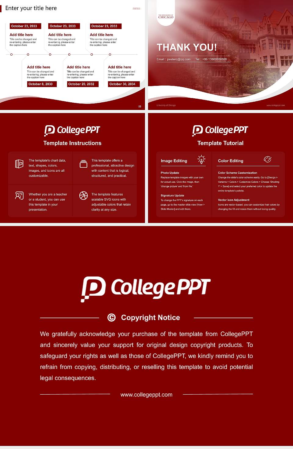 University of Chicago Lecture Sharing and Networking Event PPT Template4:3 ratio PPT effect preview image4