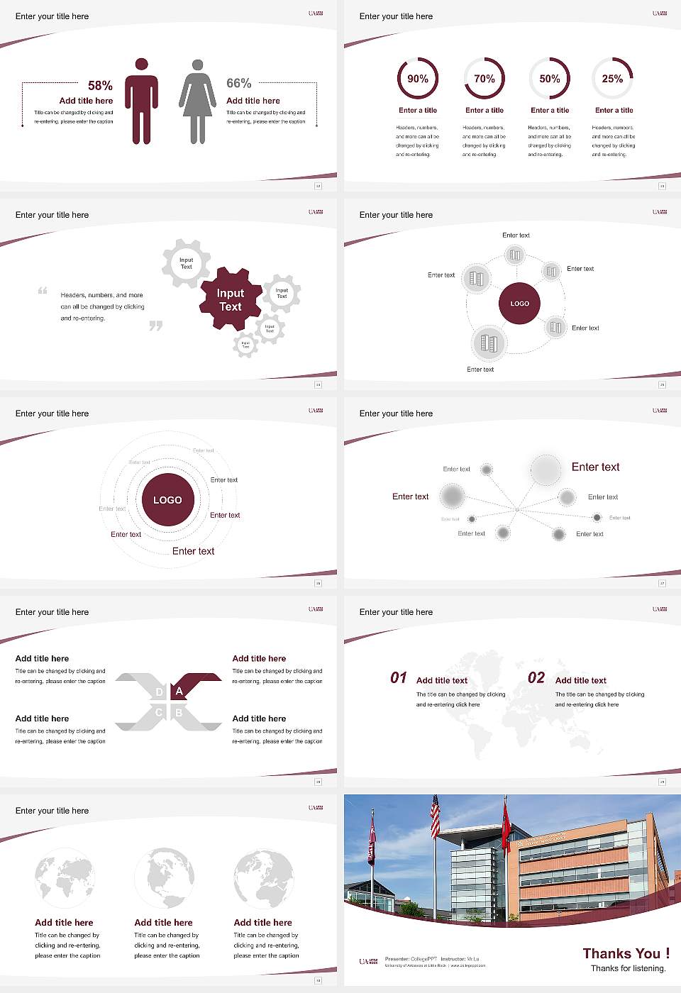 University of Arkansas at Little Rock Course/Courseware Creation PPT Template16:9 ratio PPT effect preview image4